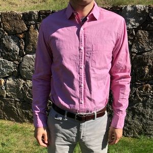 J Crew Ludlow modern fit pink shirt